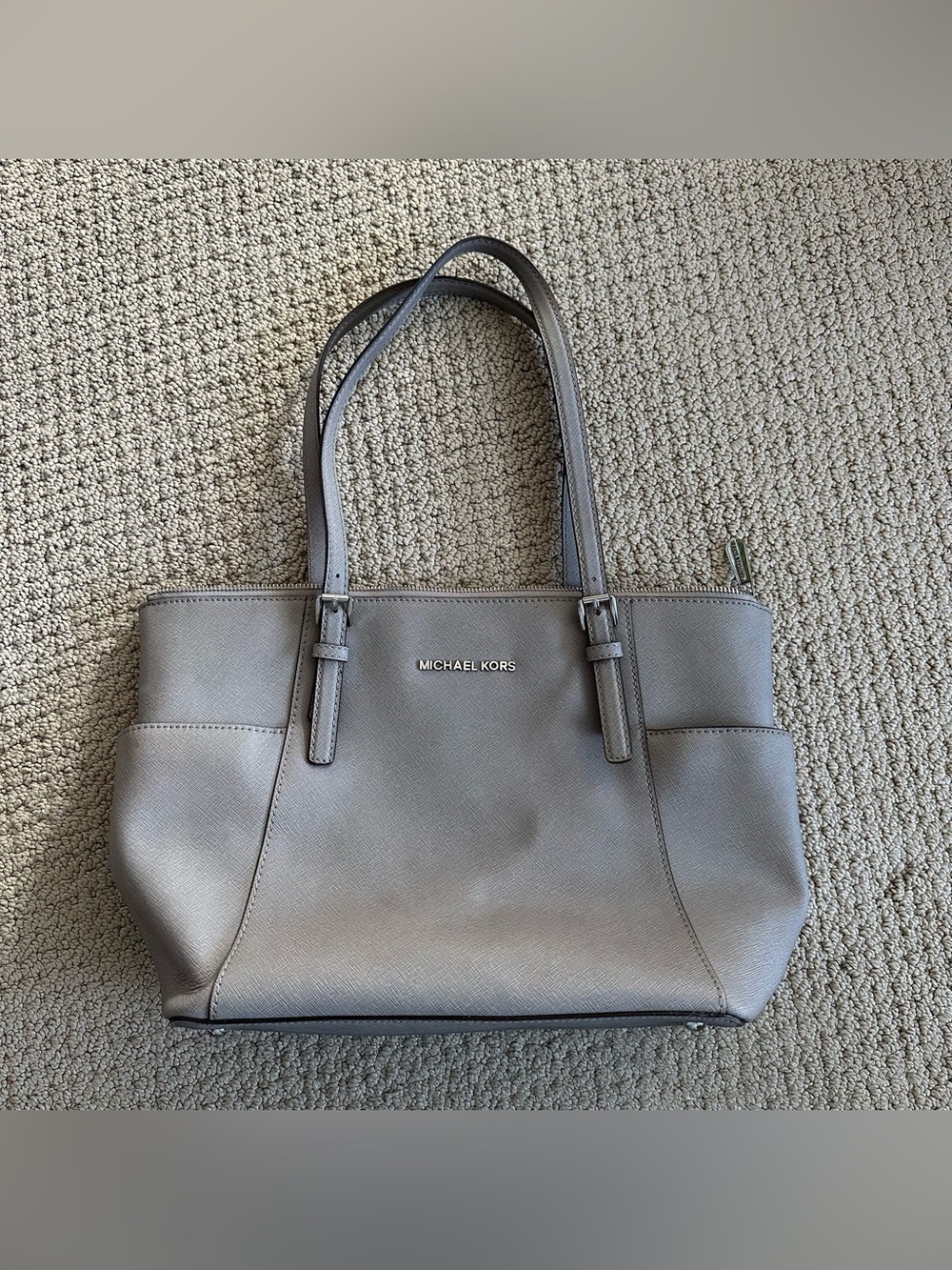 Michael Kors Gray/taupe Tote Bag with Exterior Pockets